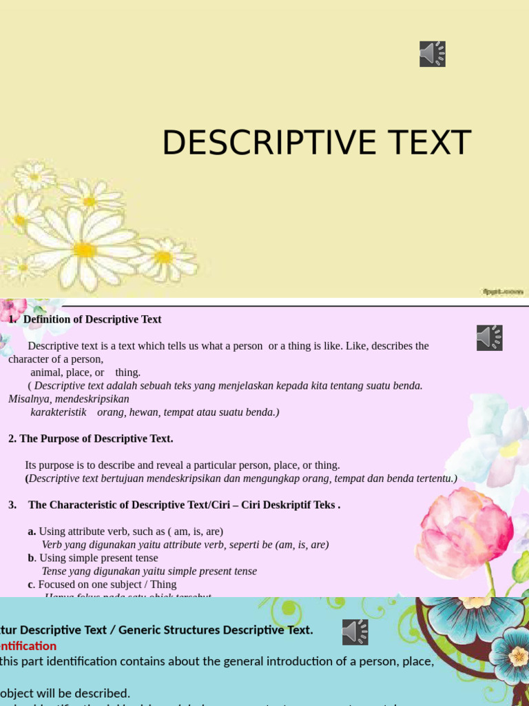 Panduan Lengkap Teks Deskriptif | PDF | Filsafat | Seni & Disiplin Bahasa
