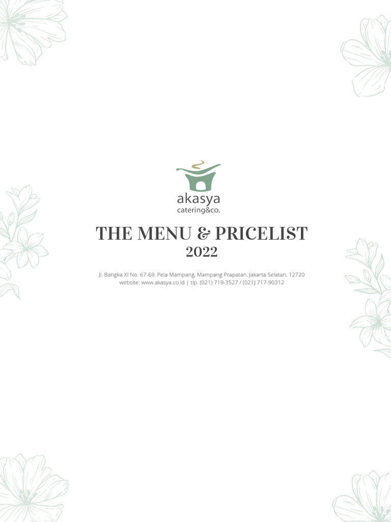 Akasya Catering Menu & Price List 2022 | PDF | Thai Cuisine ...