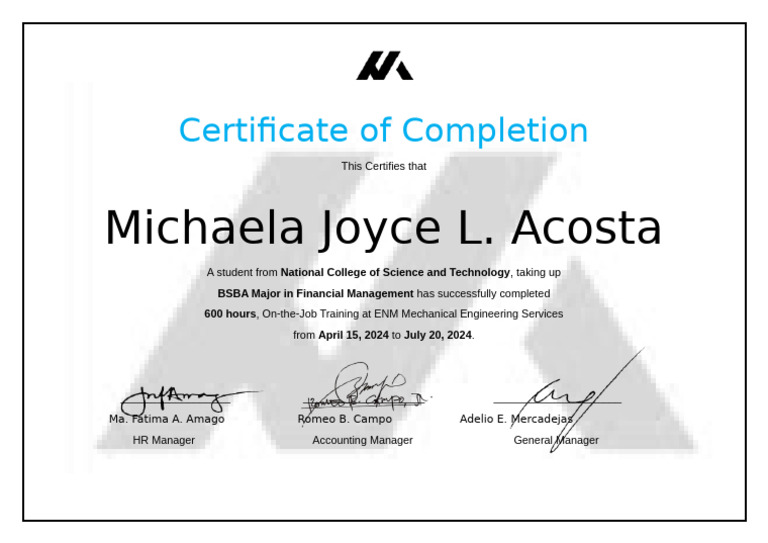 Sample Certificate Template | PDF