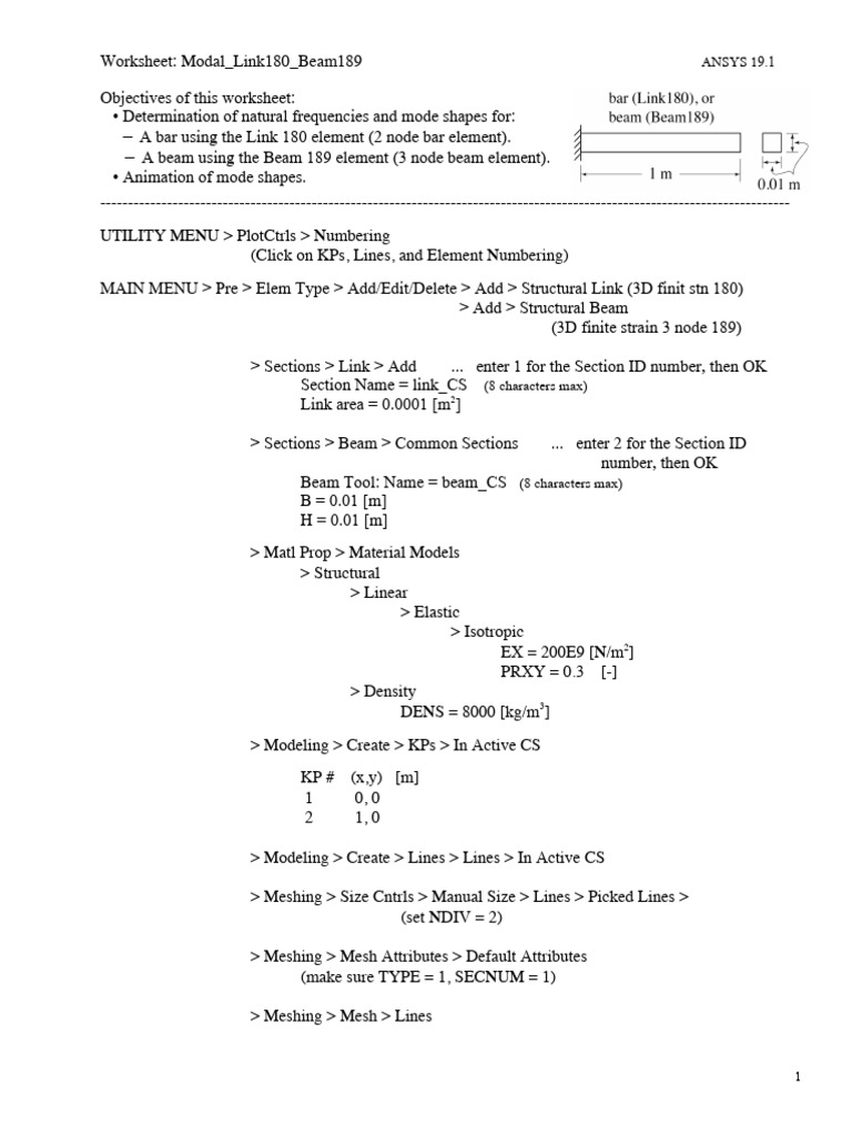 Modal Analysis of Bar and Beam Elements | PDF | Normal Mode | Physical ...