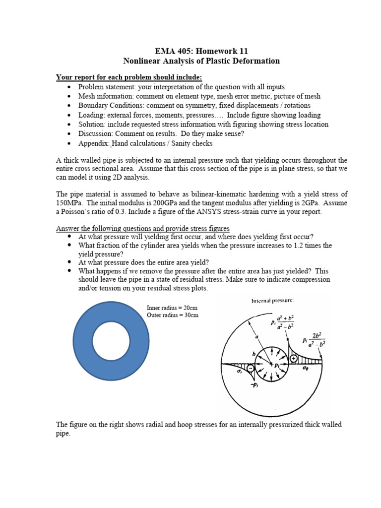 Nonlinear Analysis of Pipe Deformation | PDF