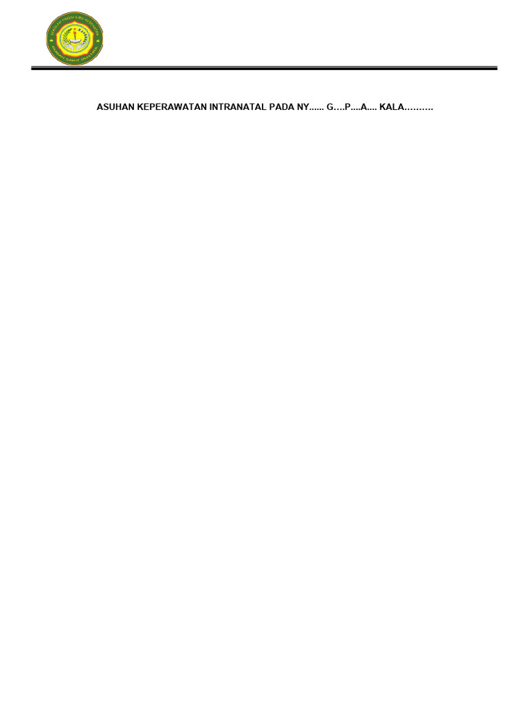 Asuhan Keperawatan Intranatal RS Dustira | PDF