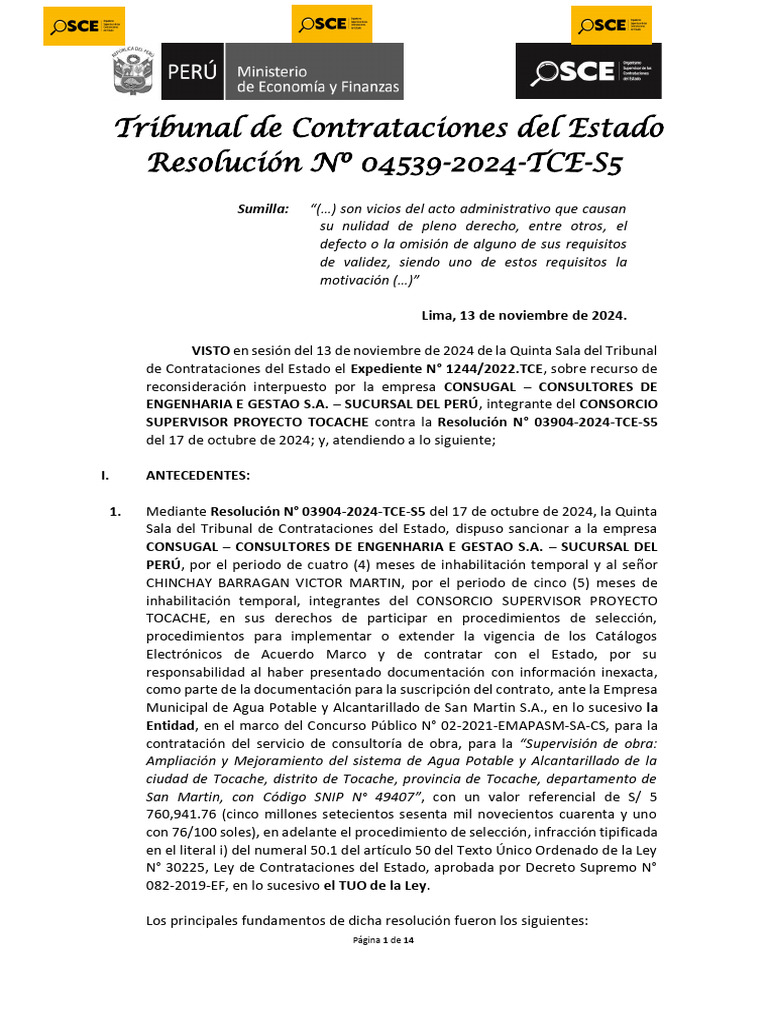 Resolucion N 4539 2024 Tce s5 | PDF | Verdad | Esfera pública
