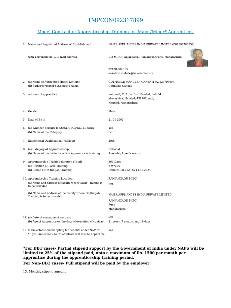 Contract | PDF | Apprenticeship | Private Law
