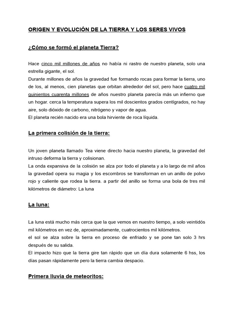 Evolución de la Tierra y la Vida | PDF | Tierra | Agua