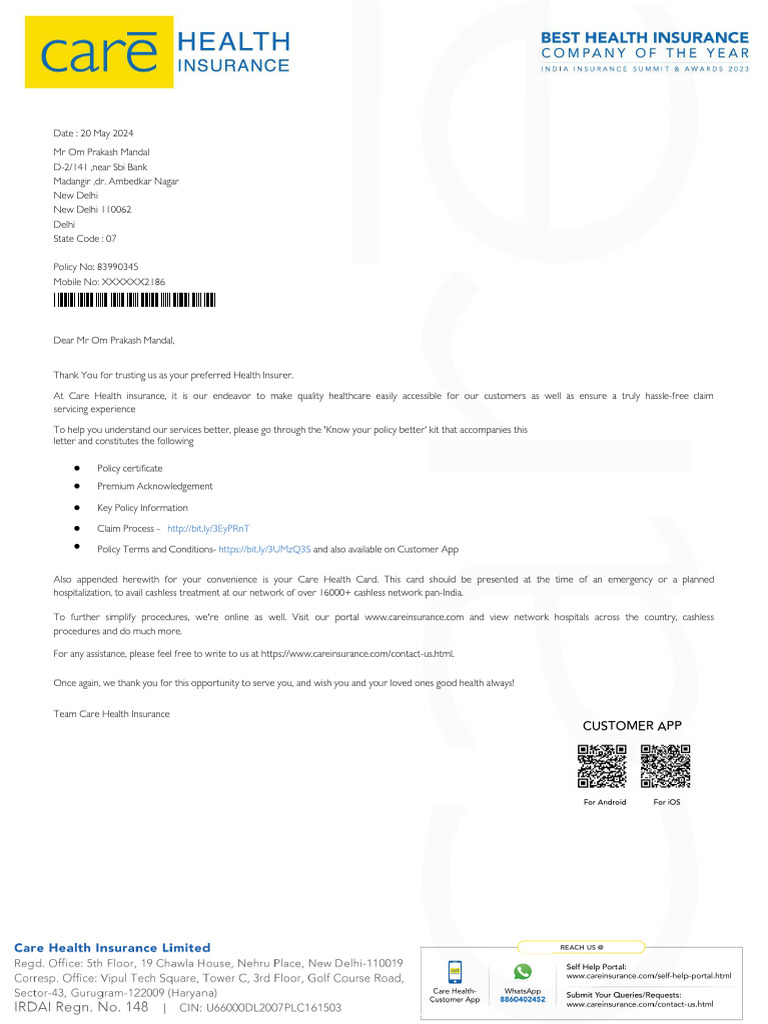 Policy 83990345 21052024 | PDF | Insurance | Taxes