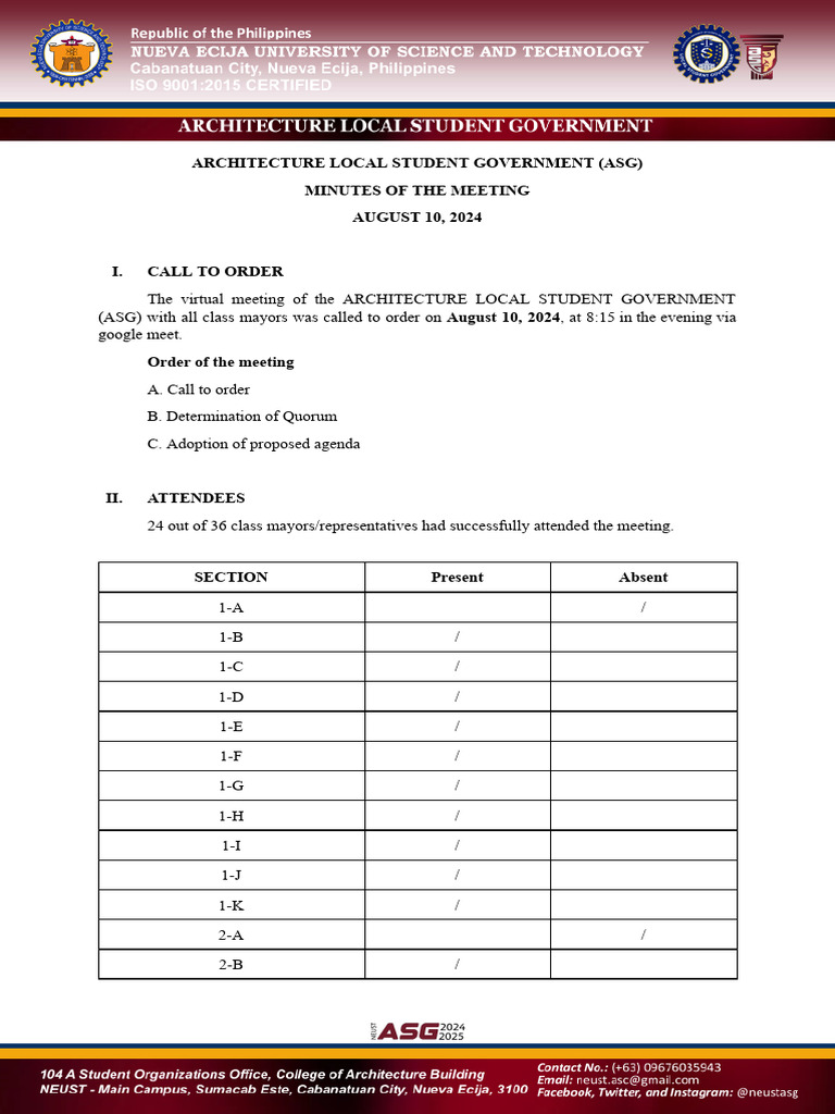08 - 10 - 2024 Minutes of Meeting | PDF | Government