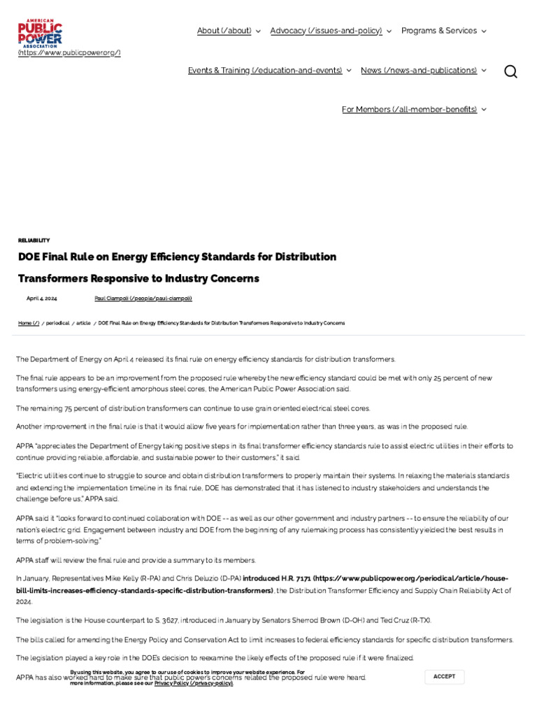 DOE Energy Efficiency Standards Update | PDF | Transformer | United ...