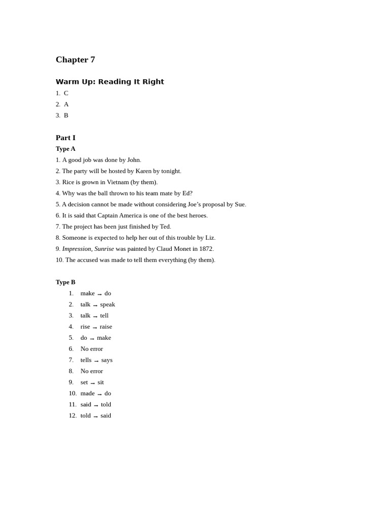Reading Comprehension And Grammar Exercises Pdf