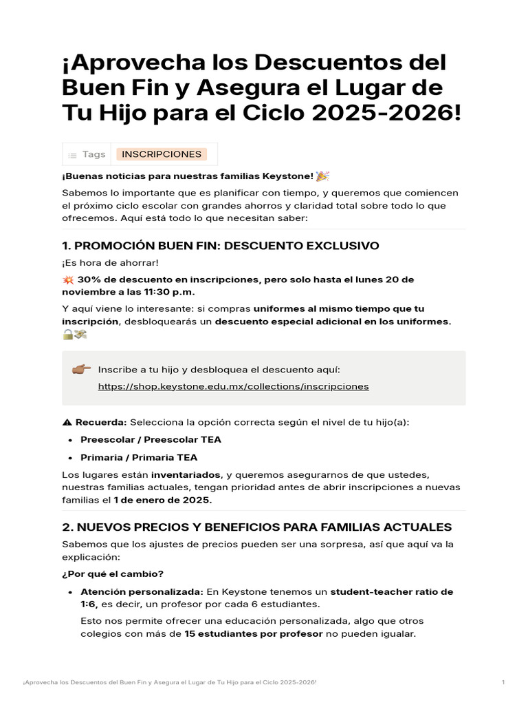 Aprovecha Los Descuentos Del Buen Fin y Asegura El Lugar de Tu Hi | PDF ...