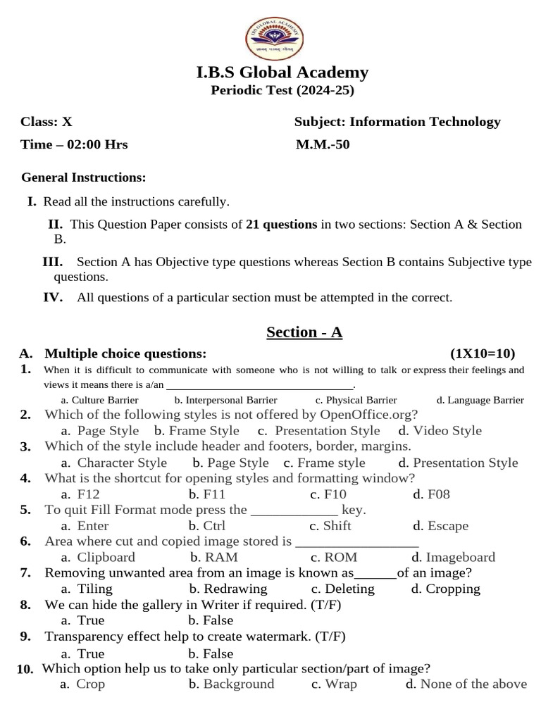 Class X It Book