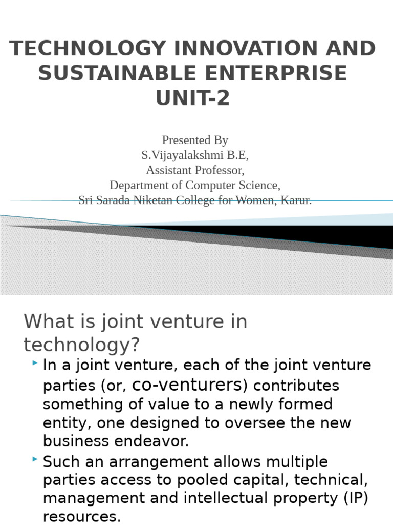 Sustainable Innovation in Tech Ventures | PDF | Technology Transfer ...