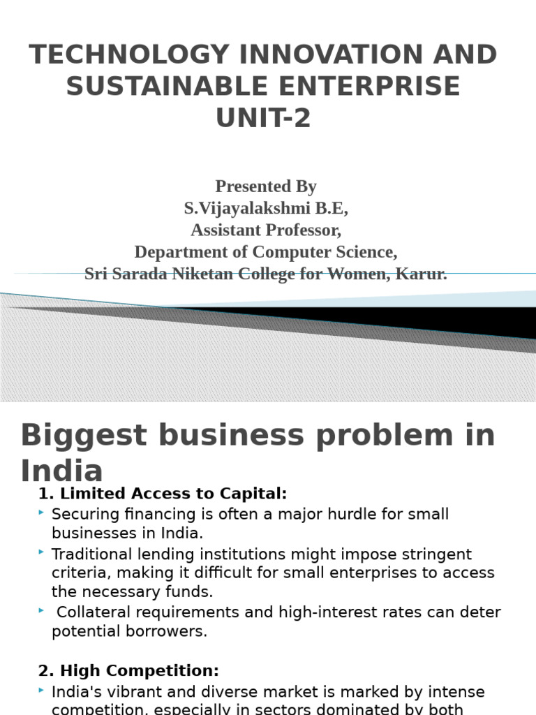 Challenges for Small Businesses in India | PDF | Copyright | Patent