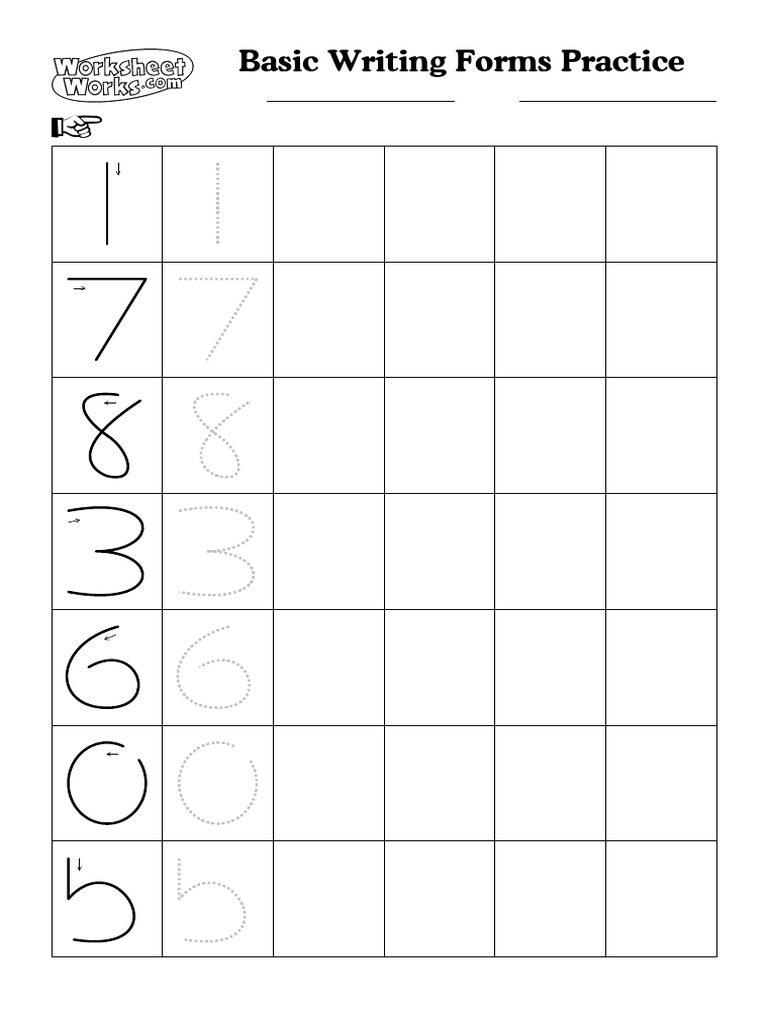 WorksheetWorks Basic Writing Forms Practice 1 | PDF