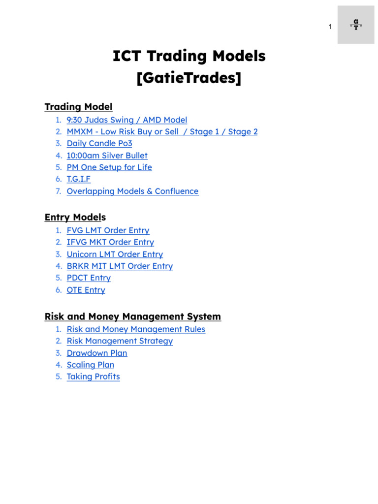 ICT Trading Framework by (GatieTrades) | PDF | Market Liquidity ...