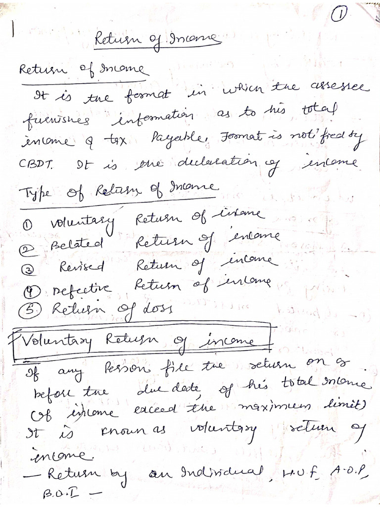 Return of Income | PDF