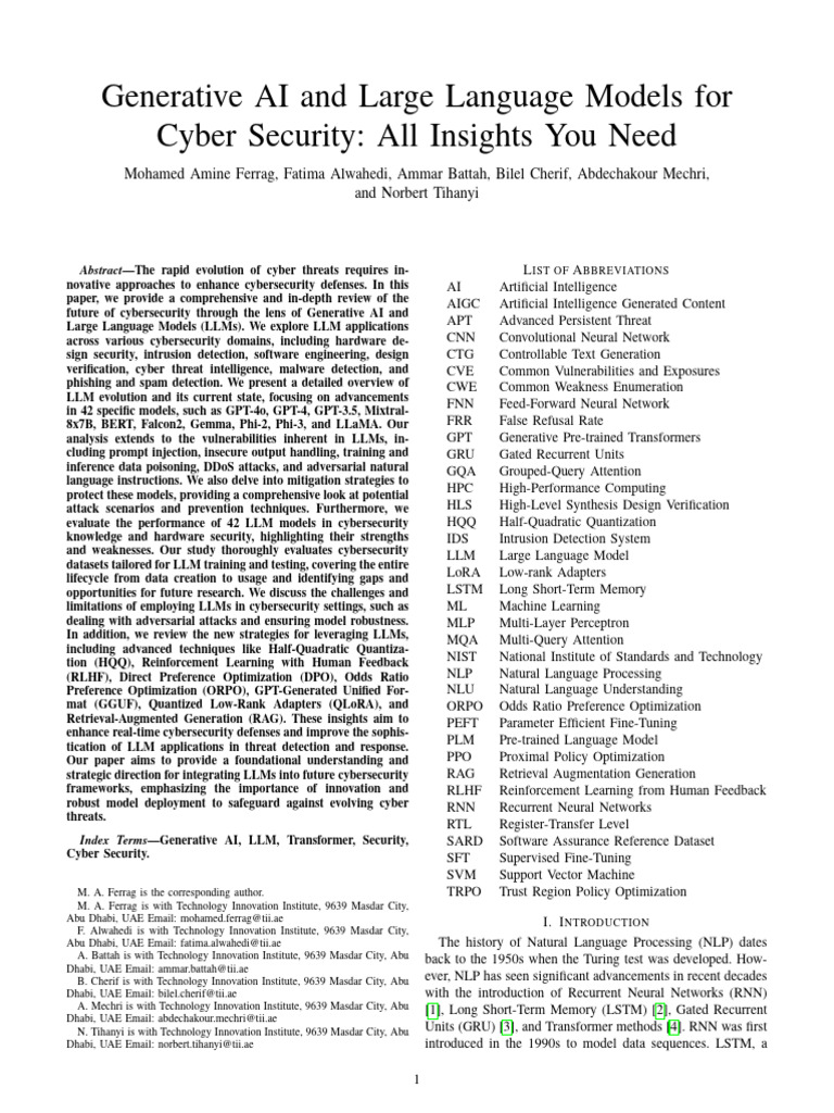 Generative AI and Large Language Models For Cyber | PDF | Computer ...