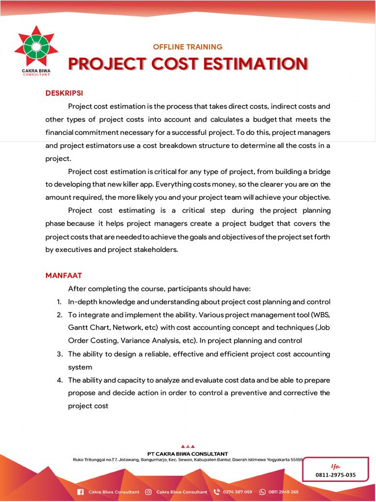 (11 - 12 November) - Project Cost Estimation - Offline Yk | PDF ...