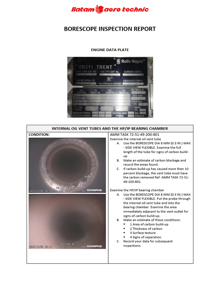 Borescope Inspection Report Summary | PDF