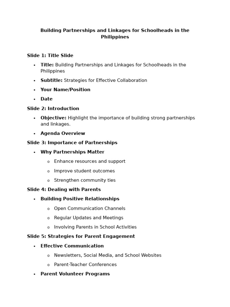 Building School Partnerships in the Philippines | PDF | Corporate ...