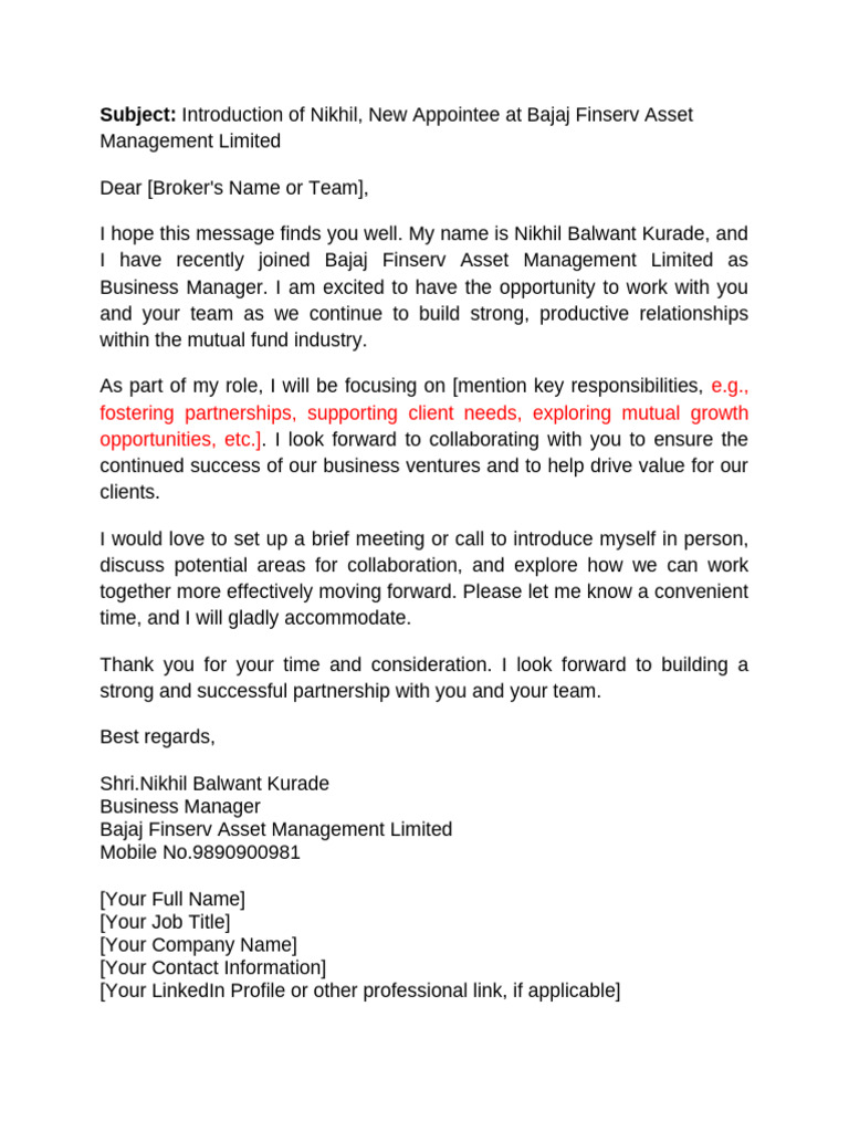 Intro Letter To Brokers | PDF