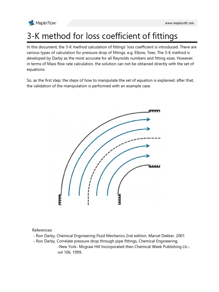 3-K Method for Fittings Loss Coefficient | PDF | Fluid Dynamics | Viscosity