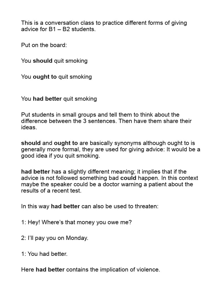 Giving advice | PDF