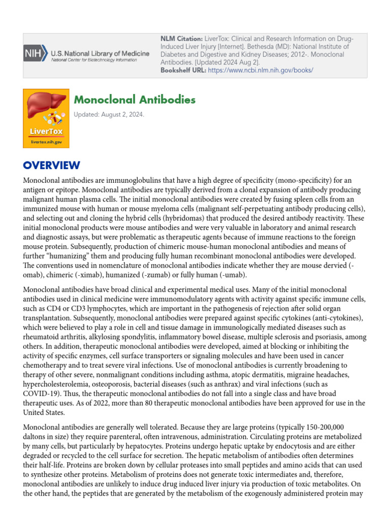 Bookshelf NBK548844 | PDF | Monoclonal Antibody | Antibody