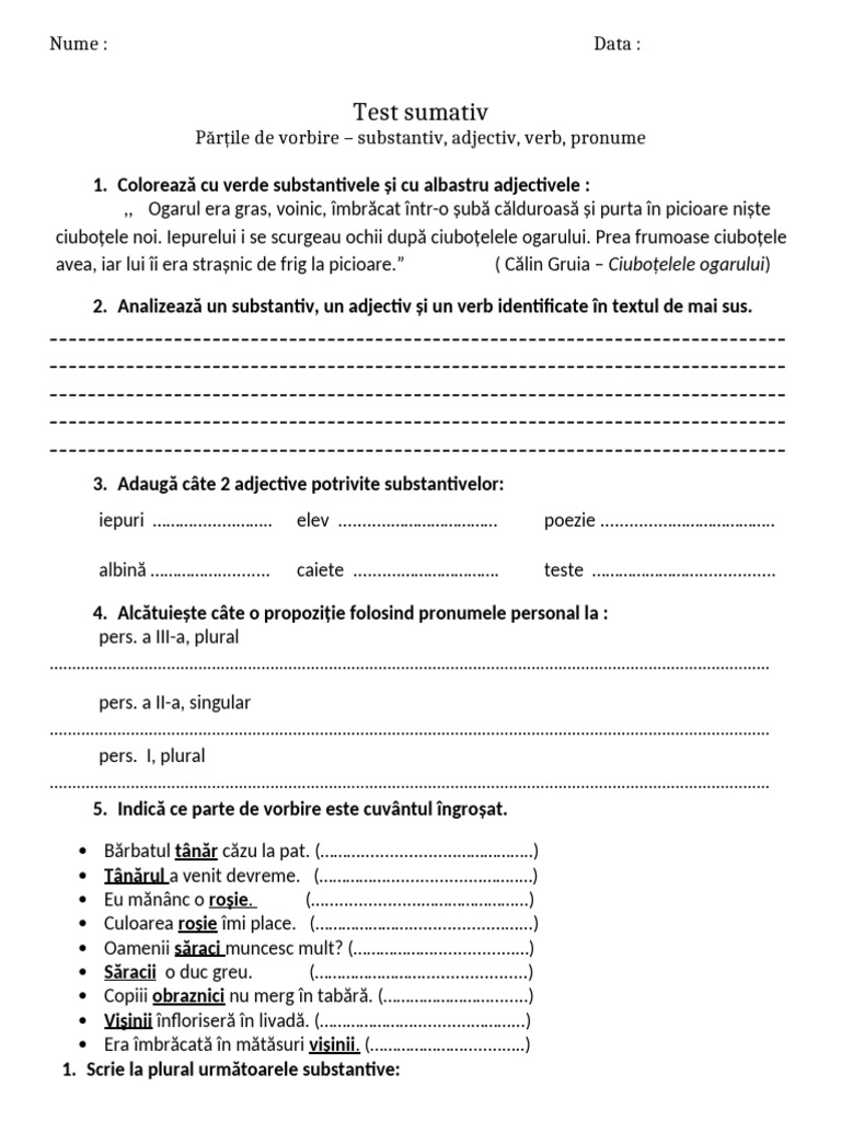 Test Sumativ Eu 2 | PDF