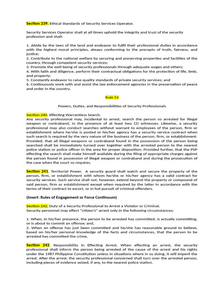 Legal Standards for Security Professionals | PDF | Arrest | Crimes