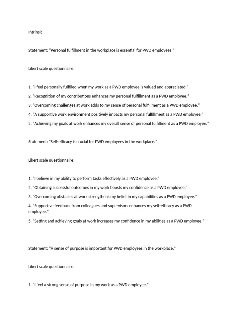Likert Scale Questionnaire | PDF | Mentorship | Employment