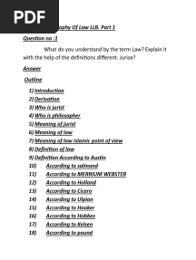 Philosophy of Law LLB Part 1