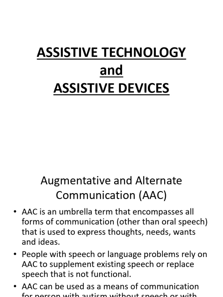 Assistive Technology | PDF | Human Communication | Communication