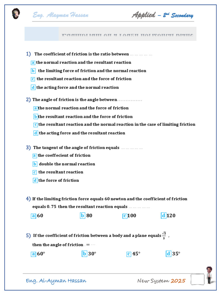 Homework Friction Part | PDF