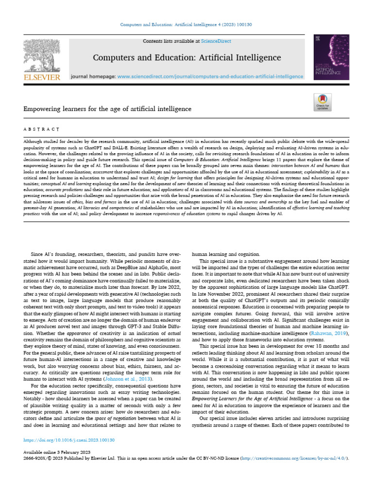 Empowering Learners for AI Education | PDF | Artificial Intelligence ...