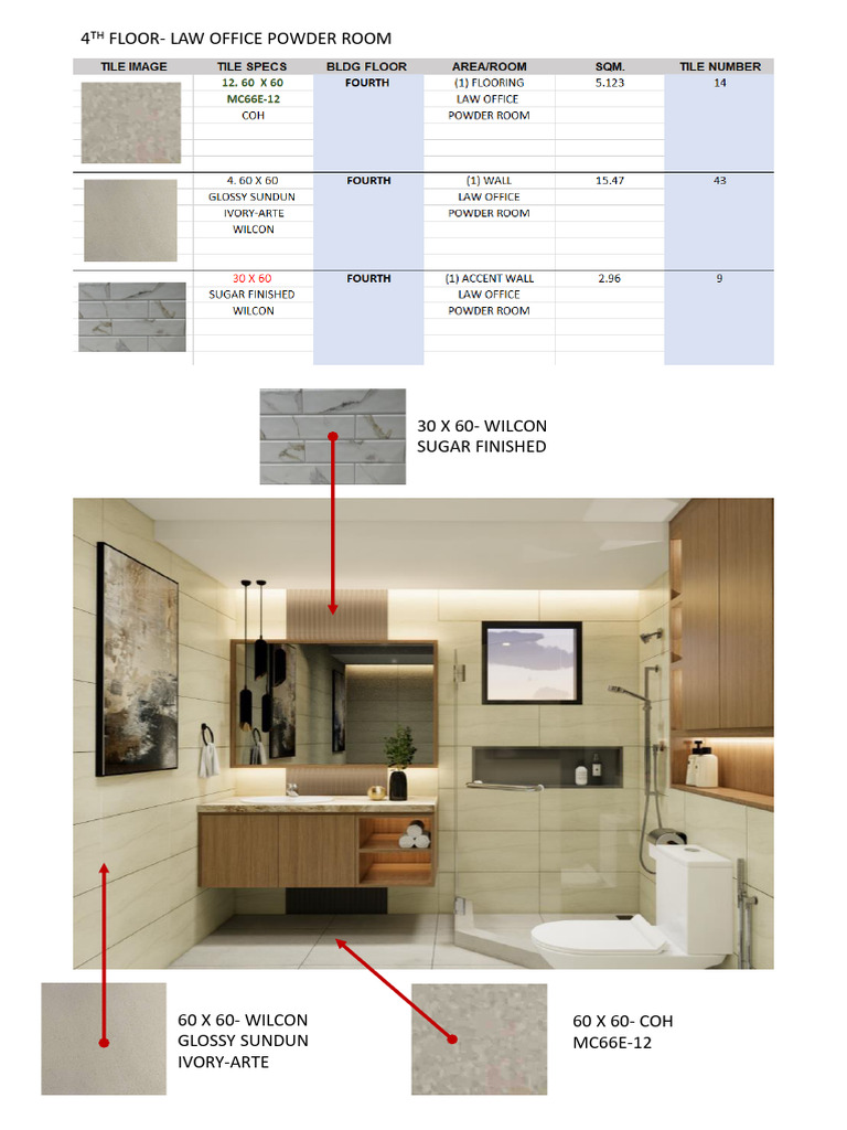 Floor Tile Specifications and Locations | PDF