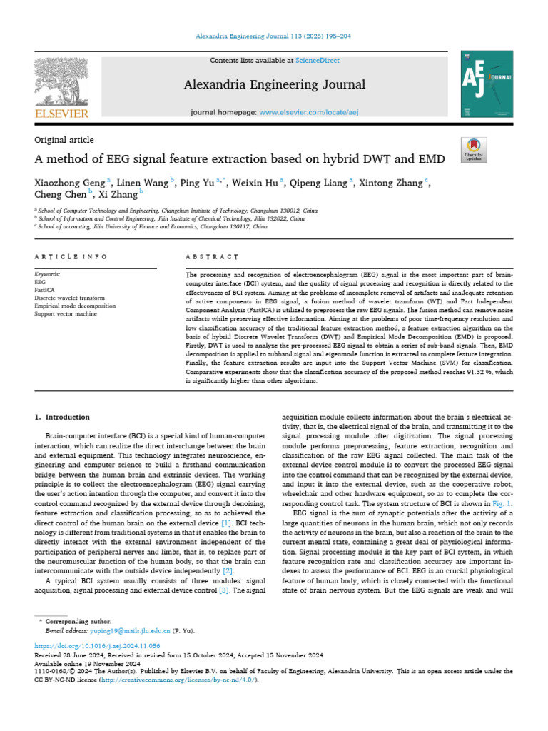 EEG Feature Extraction Using DWT and EMD | PDF | Wavelet ...