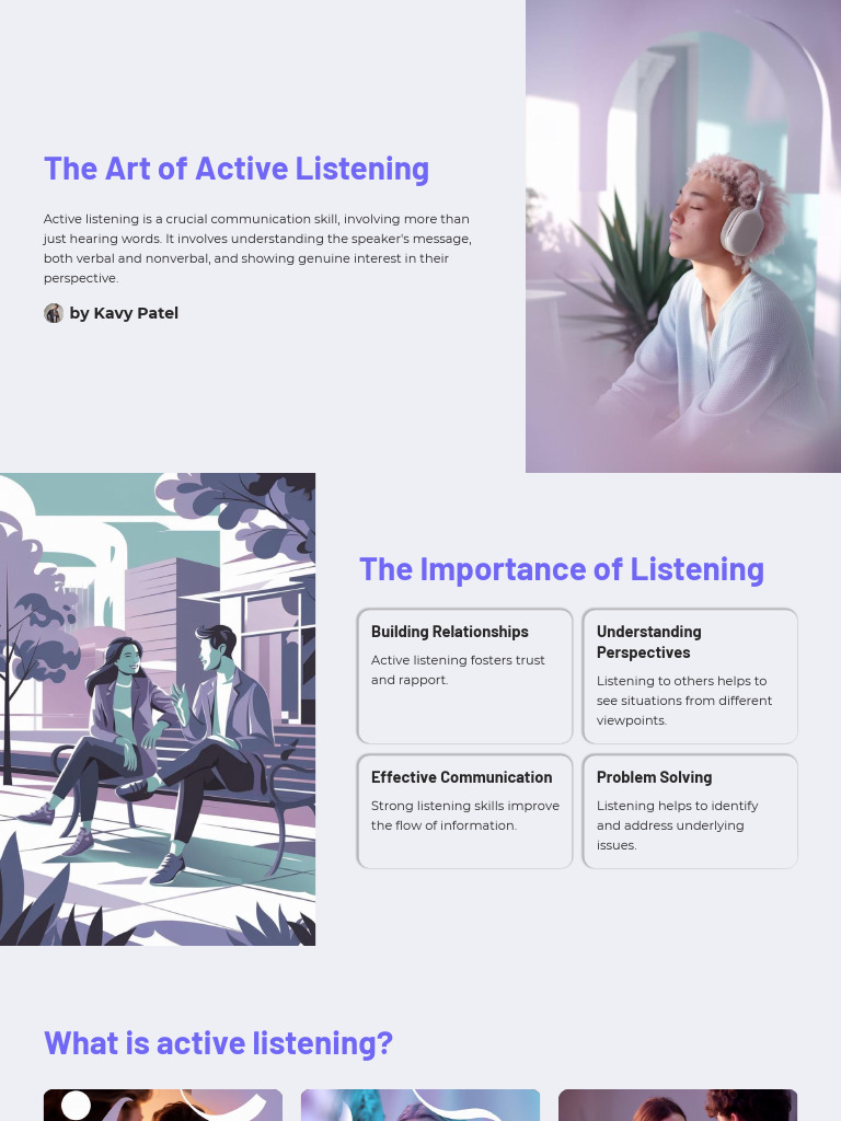 The Art of Active Listening | PDF | Nonverbal Communication | Psychology