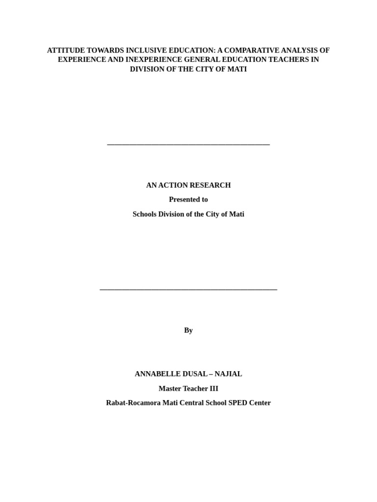 A Comparative Analysis of Experience and Inexperienced General ...