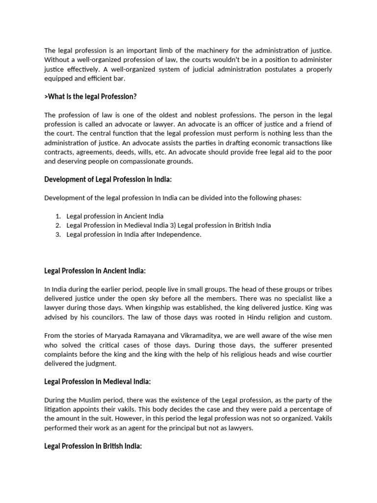 Evolution of Legal Profession in India | PDF | Lawyer | Advocate