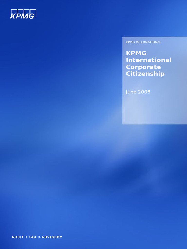 KPMG International Corporate Citizenship: June 2008 | PDF | Carbon ...