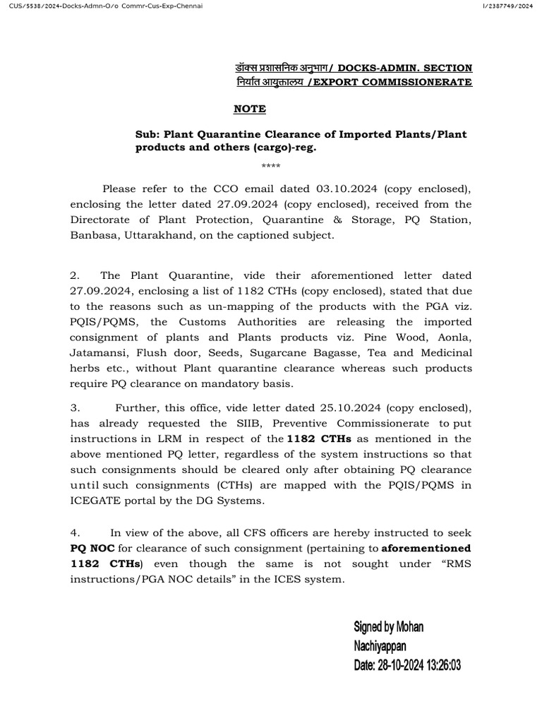 Plant Quarantine Clearance Guidelines | PDF | Plants