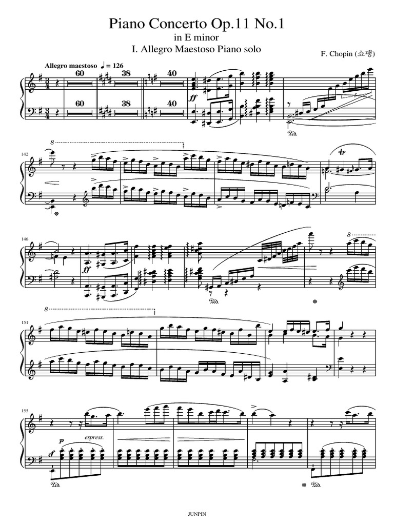 Piano Concerto Op.11 No.1: in E Minor I. Allegro Maestoso Piano Solo ...