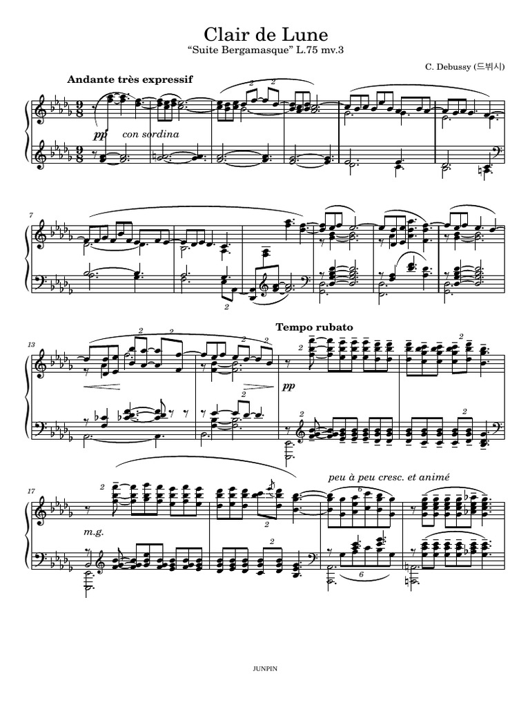 Debu 75 3 pdf suite bergamasque public domain music