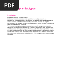 Psychosophy Subtypes
