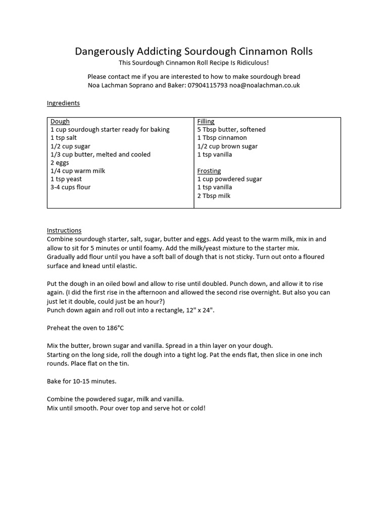 Dangerously addicting sourdough cinnamon rolls pdf