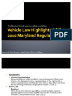 Vehicle Law Highlights of the 2010 Maryland Regular