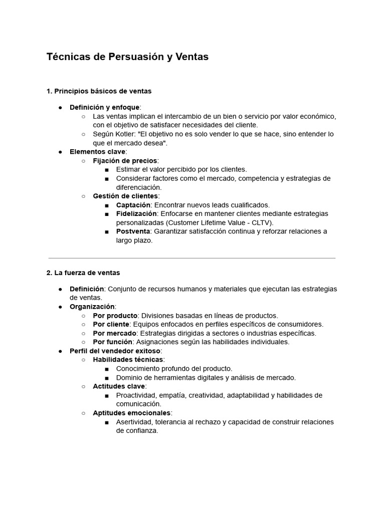 Técnicas de Persuasión y Ventas | PDF | Marketing | Mercado (economía)