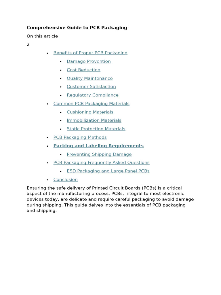 Essential PCB Packaging Strategies | PDF | Printed Circuit Board ...