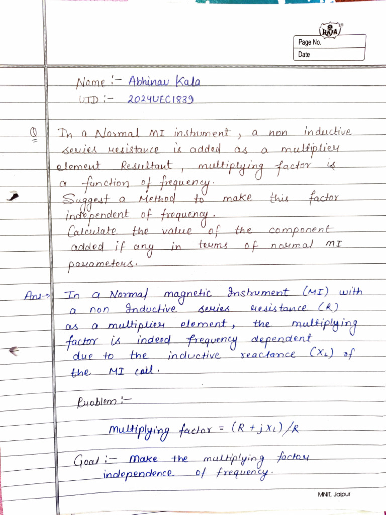 Assignment 1 - Emi - 2024uec1839 | PDF | Physical Quantities ...